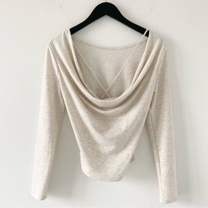 Sadie & Sage Criss Cross Drape Back Top